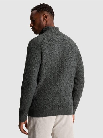 CAST IRON Pullover 'Pullover with half-zip and allover texture' i grå