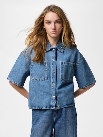 PIECES Blouse 'PCSKY' in Blue: front