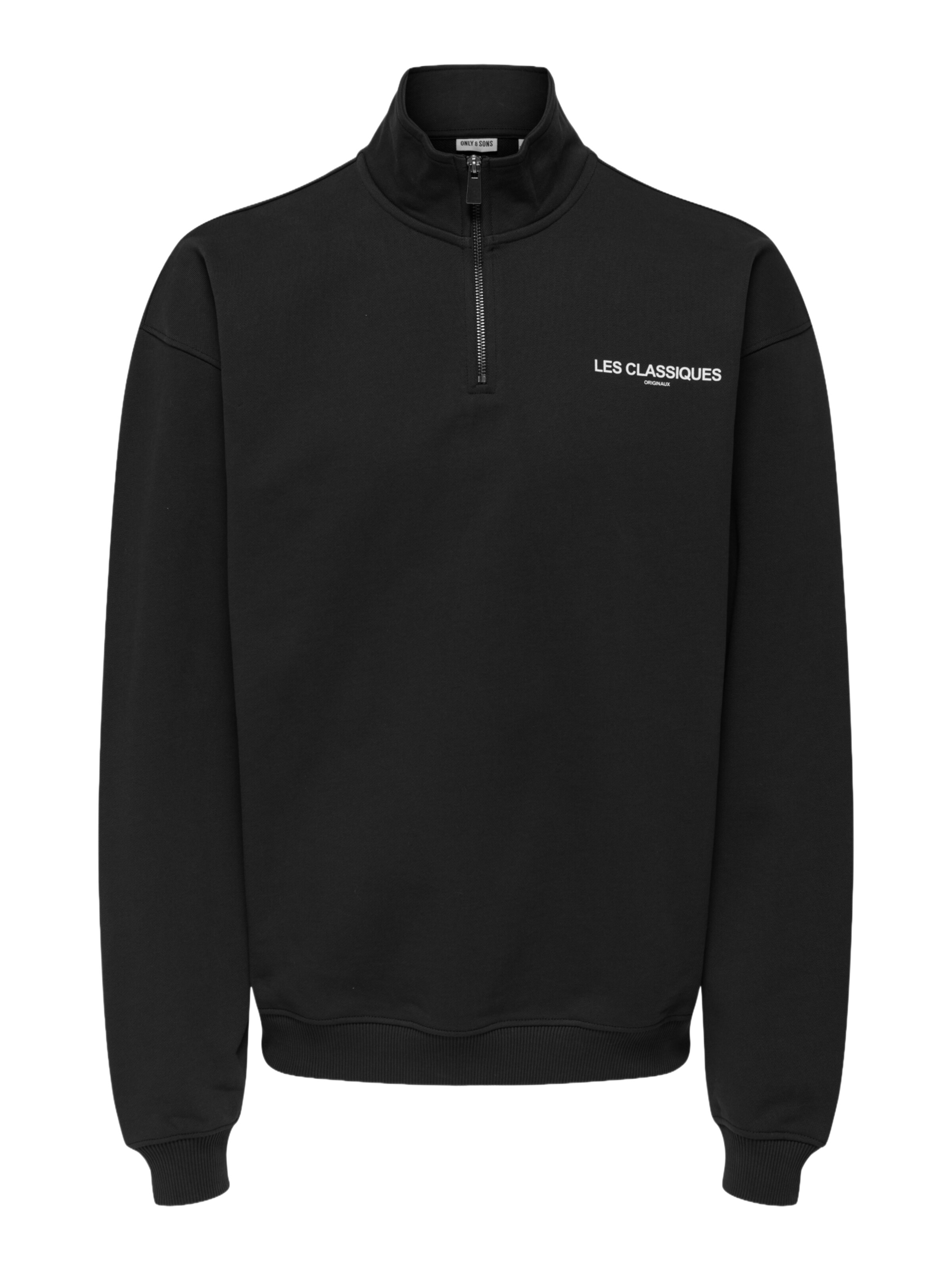 Only & Sons Sweatshirt 'LES CLASSIQUES' in Black: front