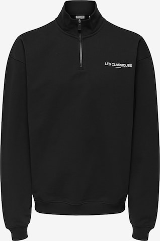 Sweat-shirt 'LES CLASSIQUES' Only & Sons en noir : devant