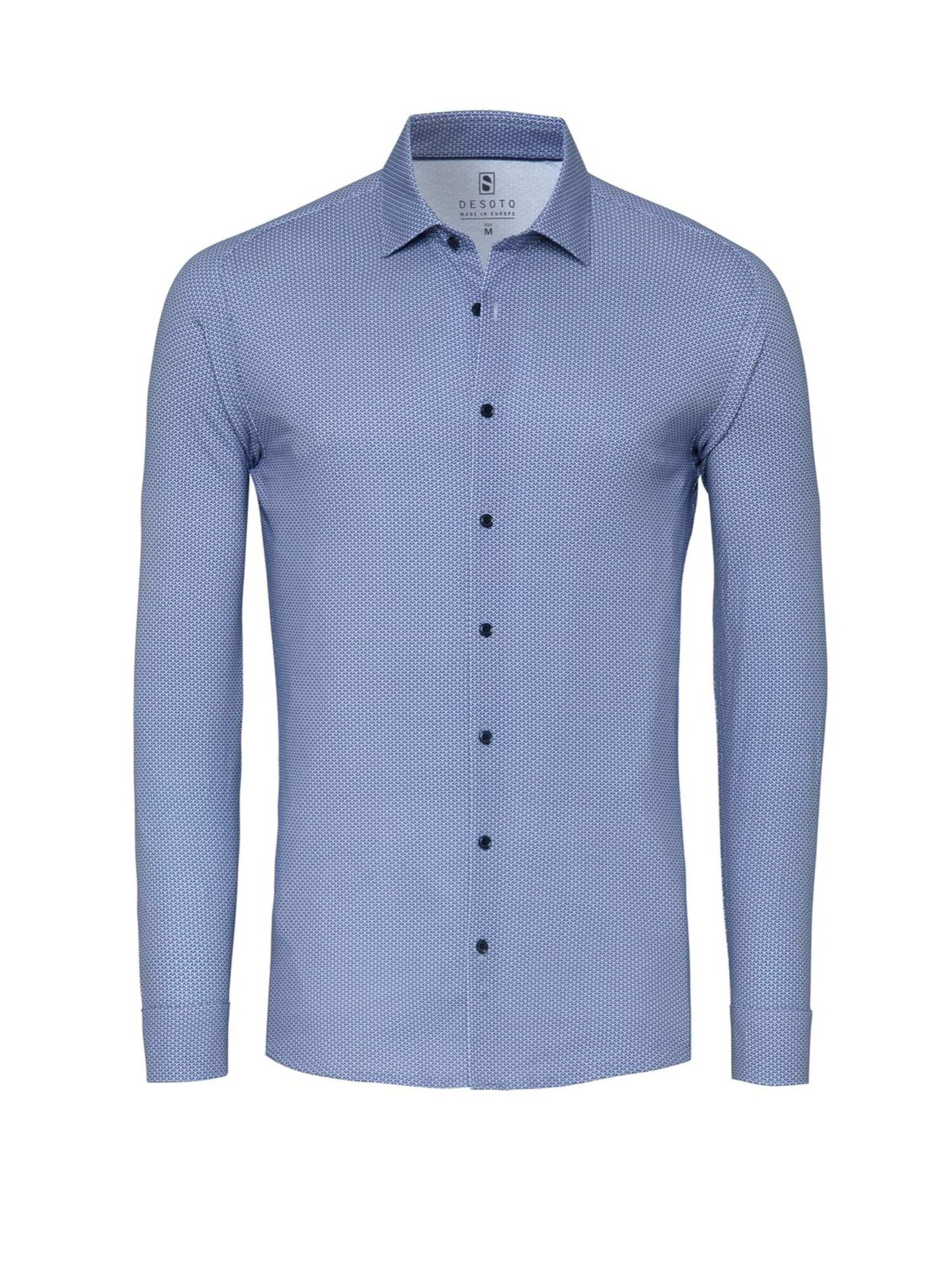 DESOTO Slim fit Button Up Shirt in Blue: front