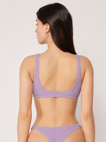 CALZEDONIA Bralette Bikini Top 'CRINKLE WAVES' in Purple: front