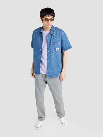 Calvin Klein Jeans - Ajuste regular Camisa 'CAMP DENIM SHIRT' en azul