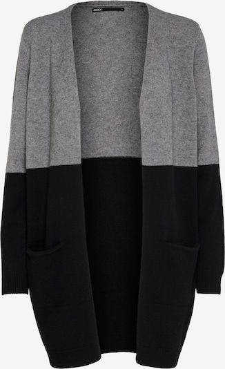 ONLY Strickjacke 'Queen' in graumeliert / schwarz, Produktansicht