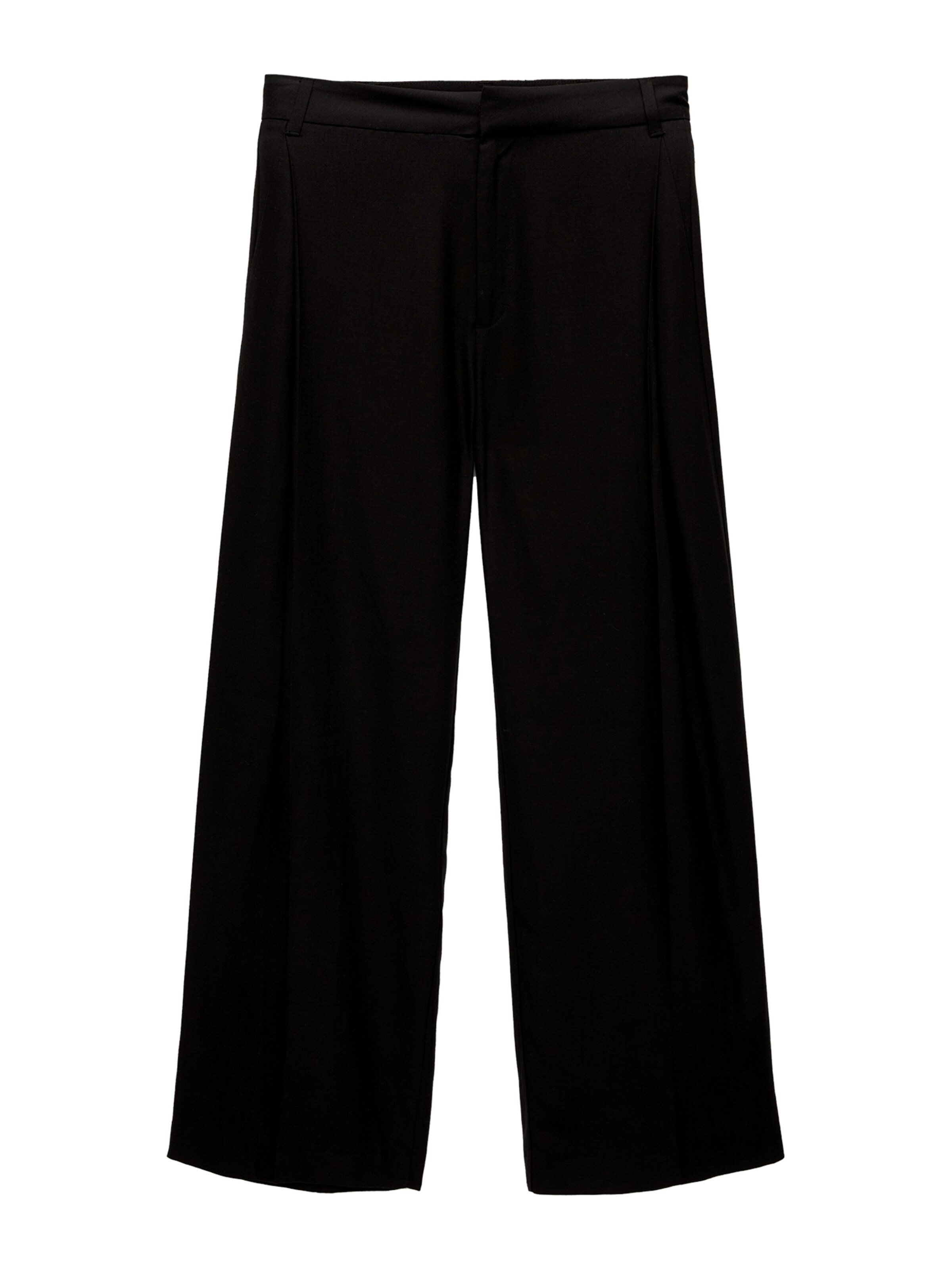 Pull&Bear Hlače na rob | črna barva: sprednja stran