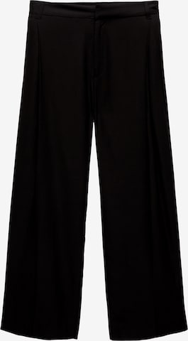 Pull&Bear Trousers with creases in Black: front
