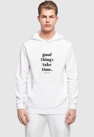 Felpa 'Good Things Take Time' di Merchcode in bianco: frontale