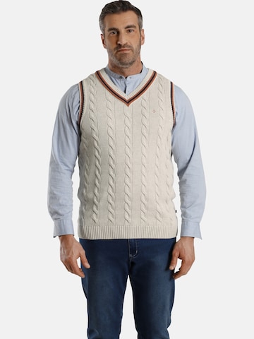 Charles Colby Sweater Vest in Beige: front
