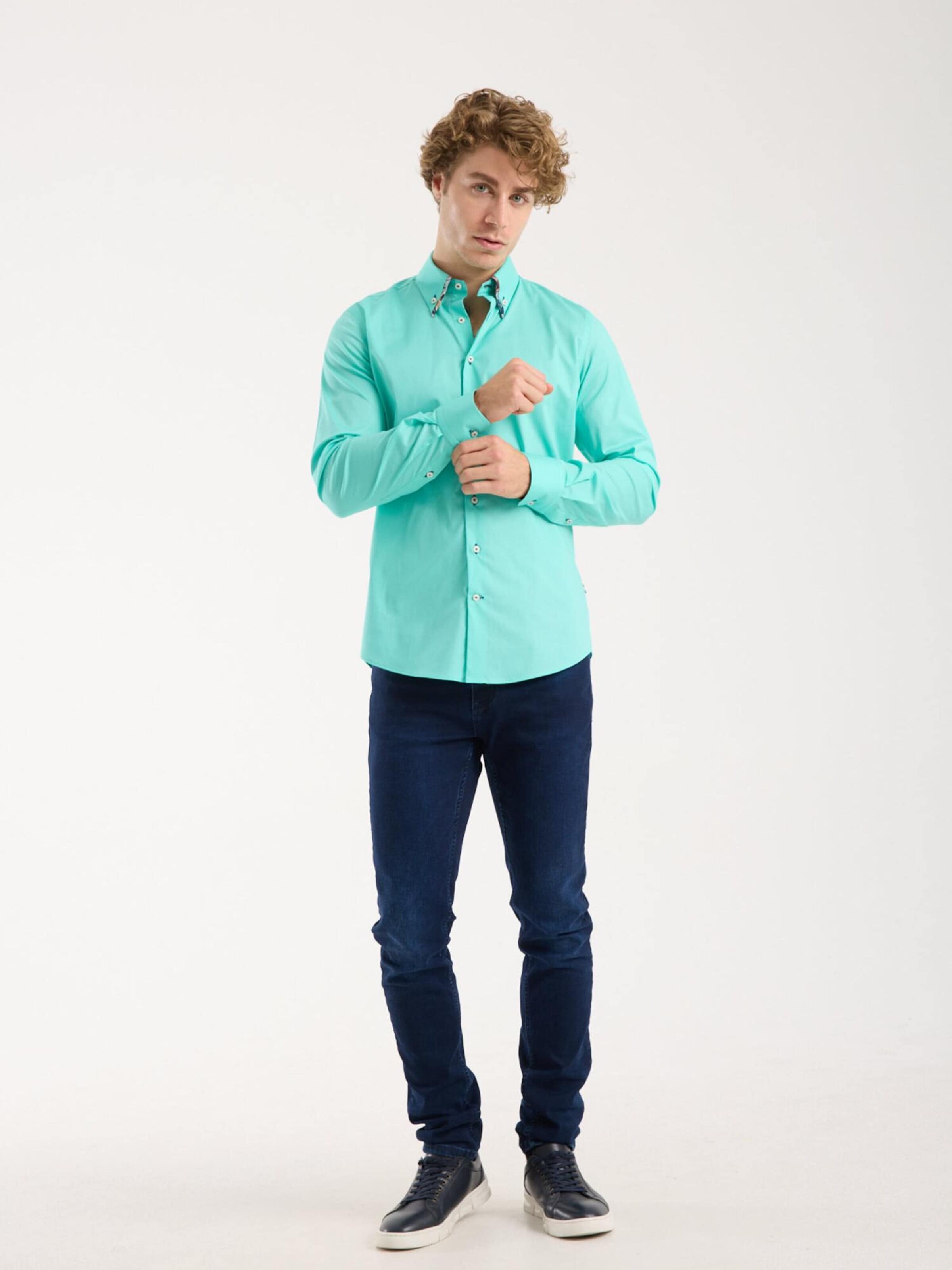 Slim fit Camicia business di 7Camicie in verde