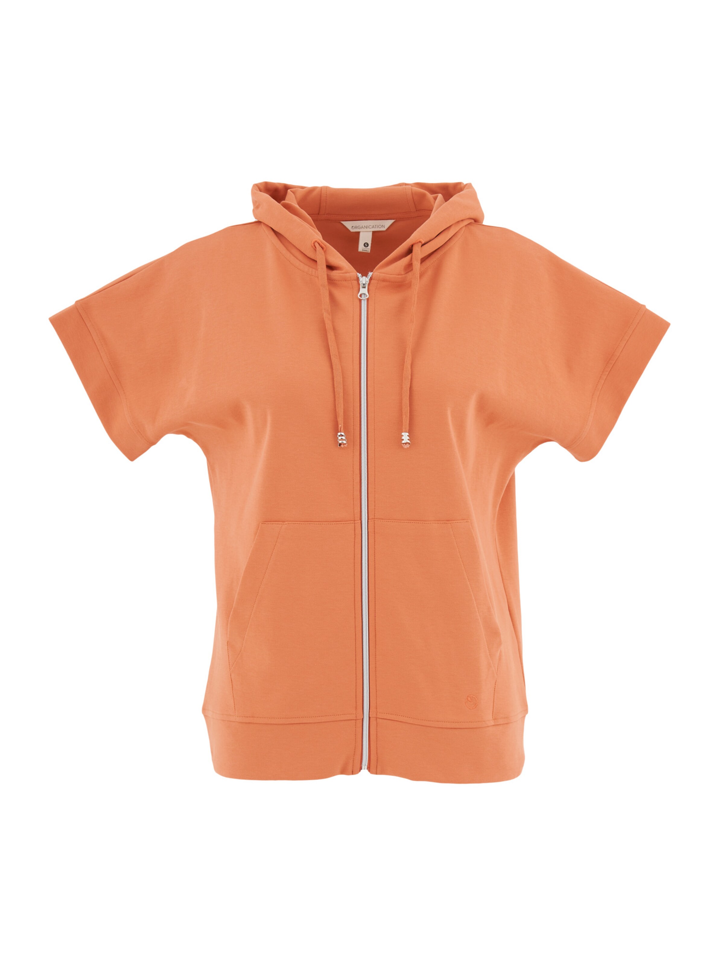 Organication Sweatjacke in Orange: Vorderseite
