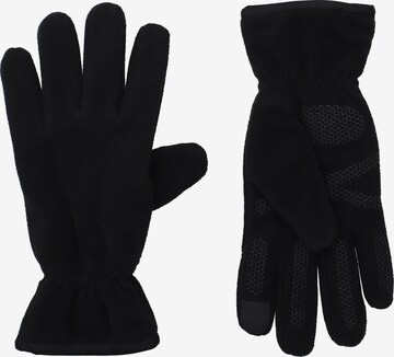 Six Full Finger Gloves in Black: front