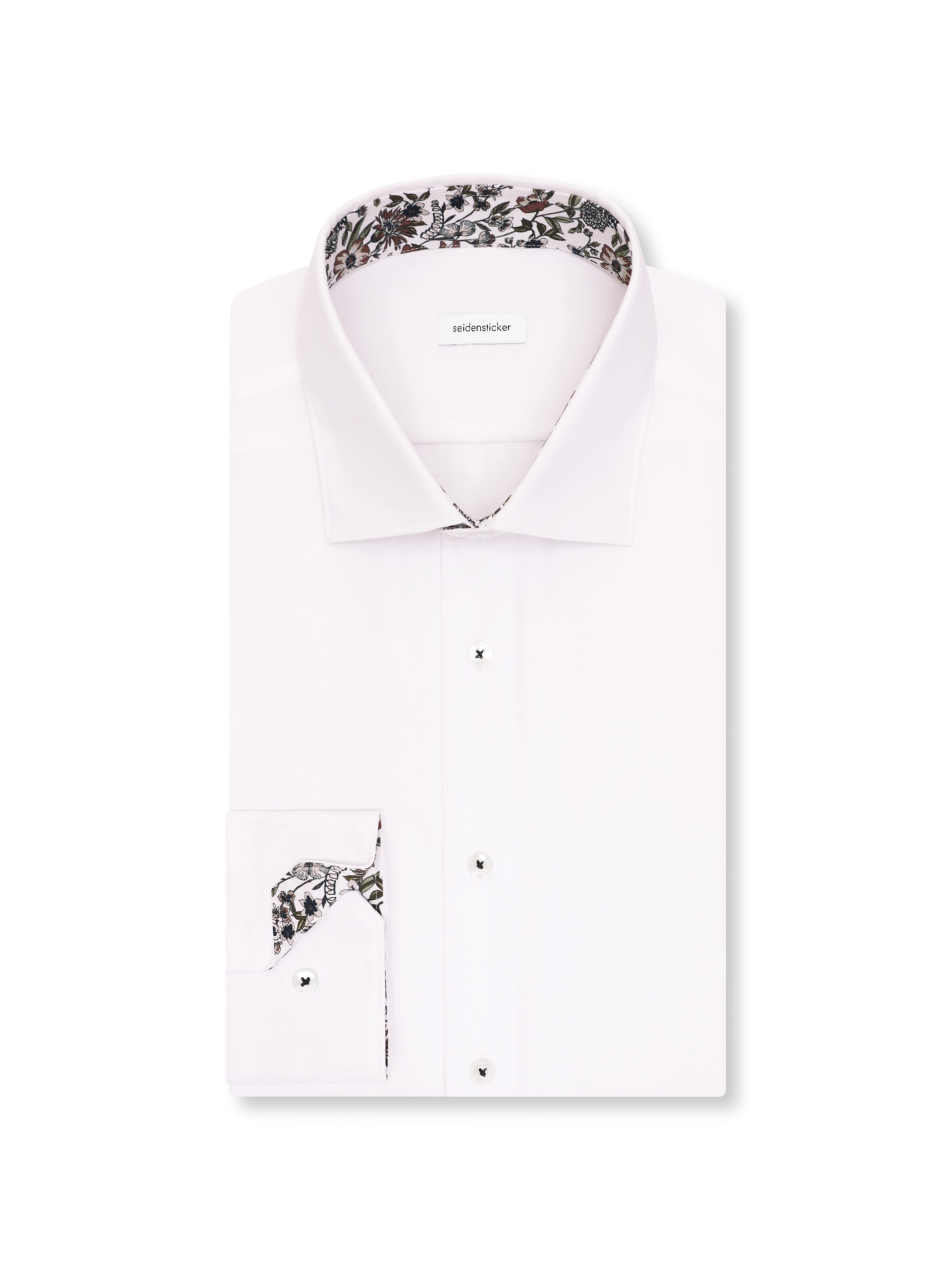 SEIDENSTICKER Regular Fit Hemd 'Schwarze Rose' in Weiß: Vorderseite