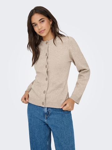 ONLY Strickjacke 'ONLKATIA' in Beige: Vorderseite