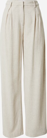 WEEKDAY Wide leg Pleat-front trousers 'Lilah' in White: front