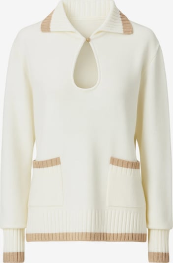 BASSIGUE Pullover in beige / weiß, Produktansicht