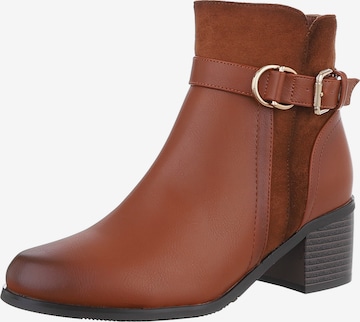 Ital-Design Stiefelette in Braun: Vorderseite