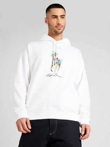 Sweat-shirt Polo Ralph Lauren en blanc : devant