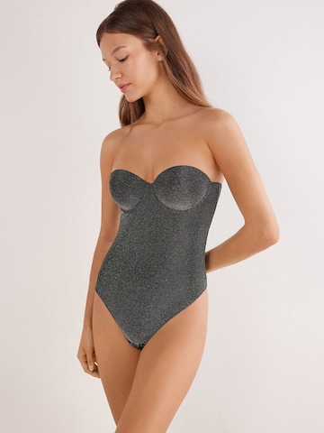 INTIMISSIMI Bodysuit 'GIADA SHIMMERING PASSION' in Grey