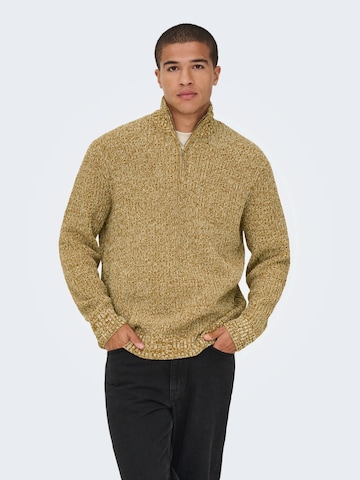 Only & Sons Sweater 'ONSJOIN' in Brown: front