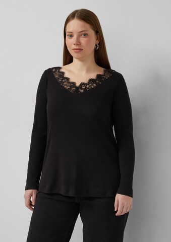 QS T-Shirt in Schwarz: Vorderseite