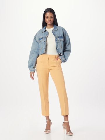 Dorothy Perkins - Regular Calças com vincos 'Grazer' em laranja