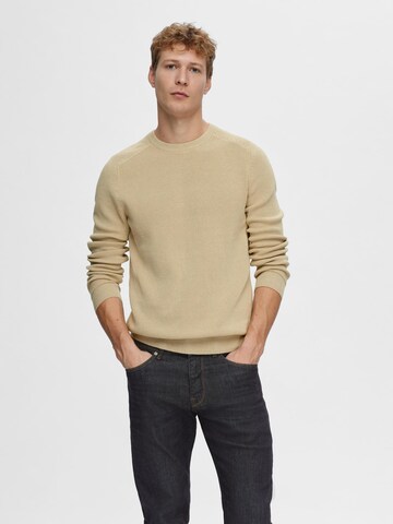 SELECTED HOMME Sweater 'OWN' in Beige