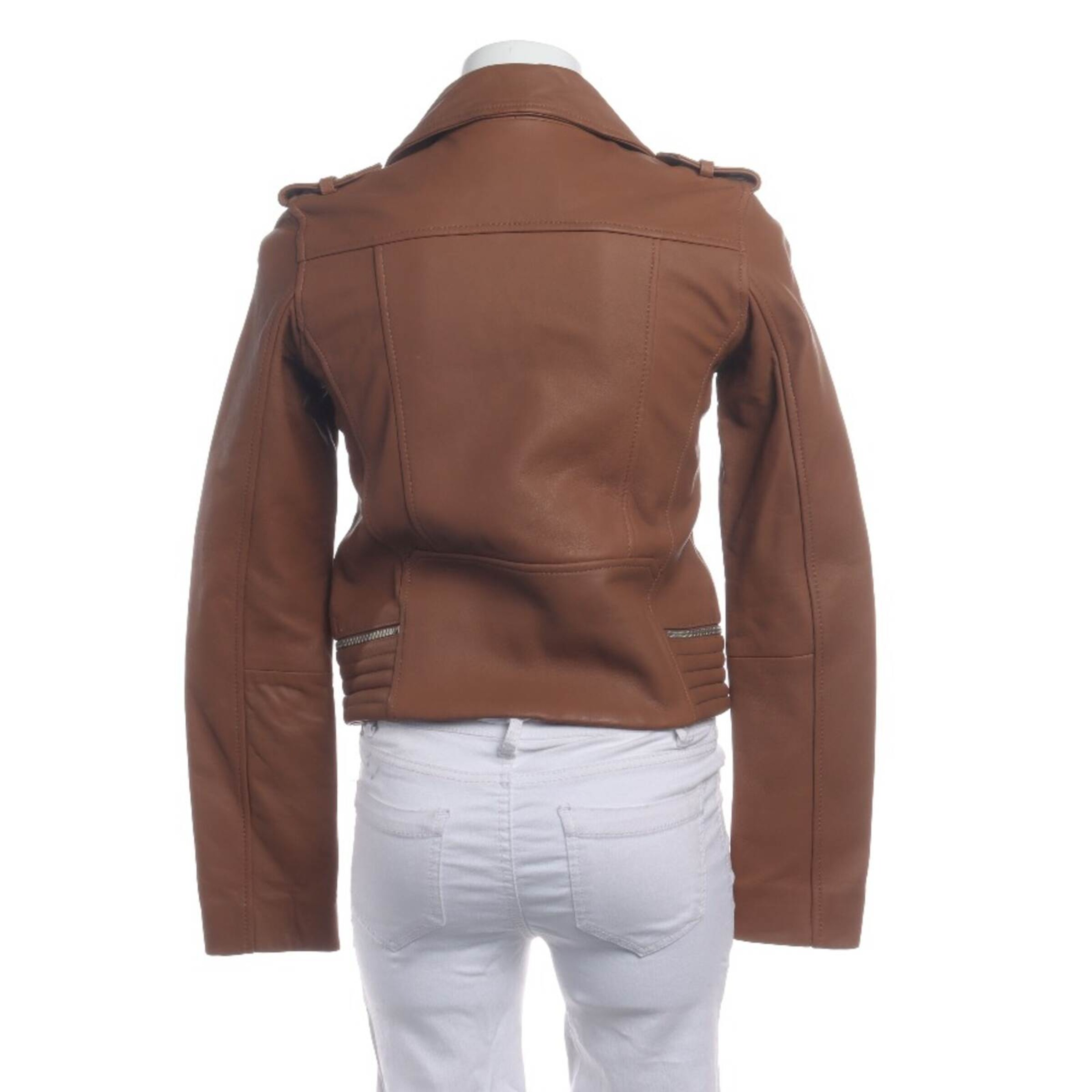 Maje Lederjacke / Ledermantel S in Braun