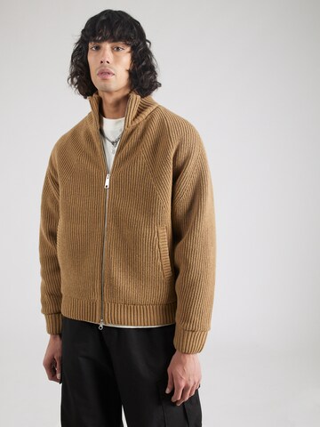 Carhartt WIP Cardigan 'Banley' i brun: forside