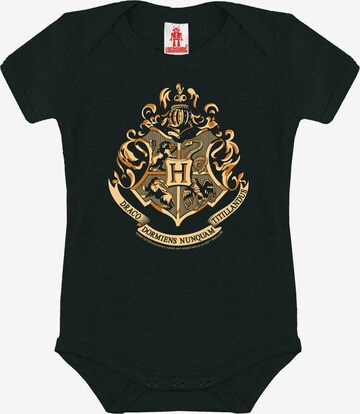 LOGOSHIRT Baby-Body 'Harry Potter - Hogwarts-Print' in Schwarz: predná strana