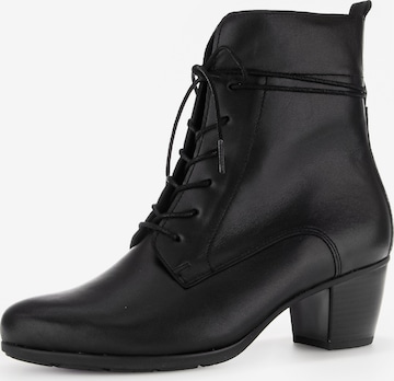 GABOR Lace-Up Ankle Boots in Black: front