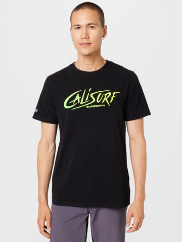 Superdry Shirt 'Cali' in Zwart: voorkant