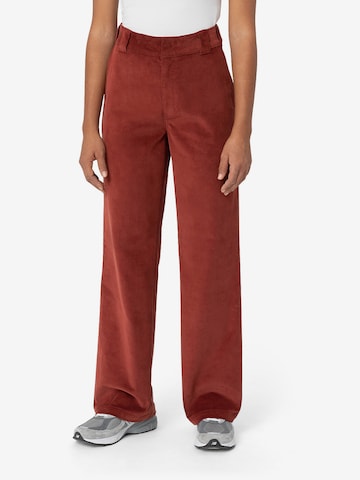 Wide leg Pantaloni di DICKIES in rosso: frontale