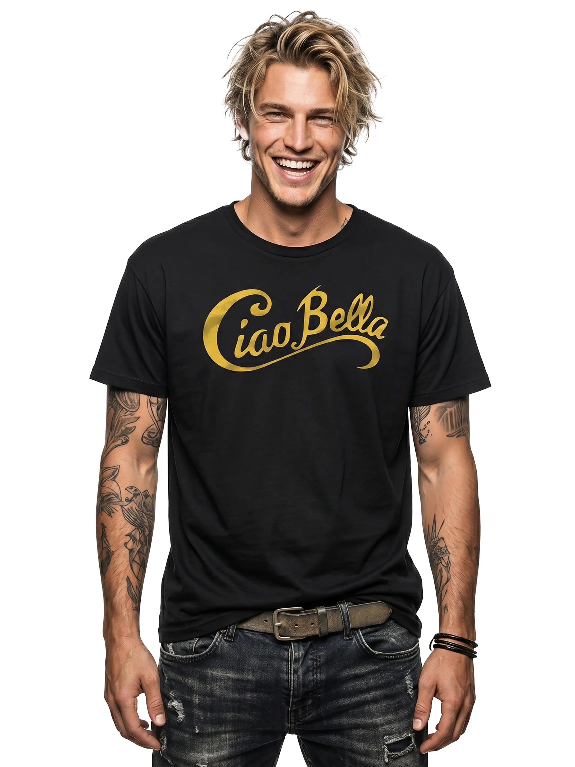 MAKAYA Shirt 'Ciao Bella' in Black