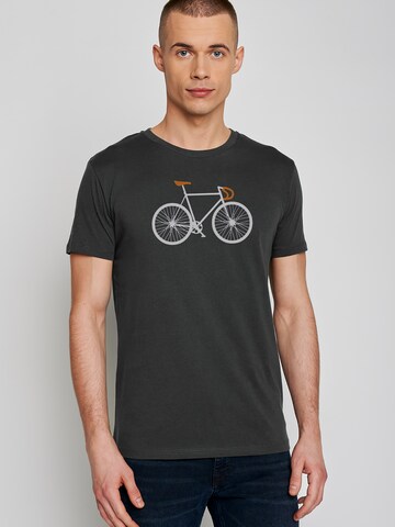 GREENBOMB T-Shirt 'Bike Two Guide' (GOTS) in Grau: Vorderseite