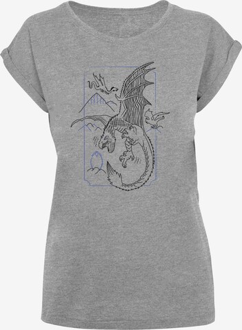 F4NT4STIC Shirt 'Harry Potter Dragon' in Grijs: voorkant