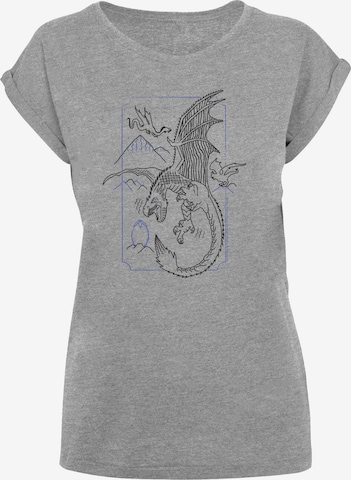 F4NT4STIC T-Shirt 'Harry Potter Dragon' in Grau: predná strana
