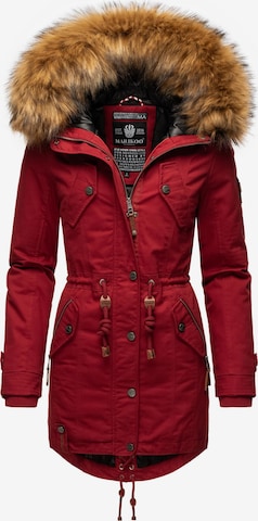 MARIKOO Winter Coat 'La Viva' in Red: front