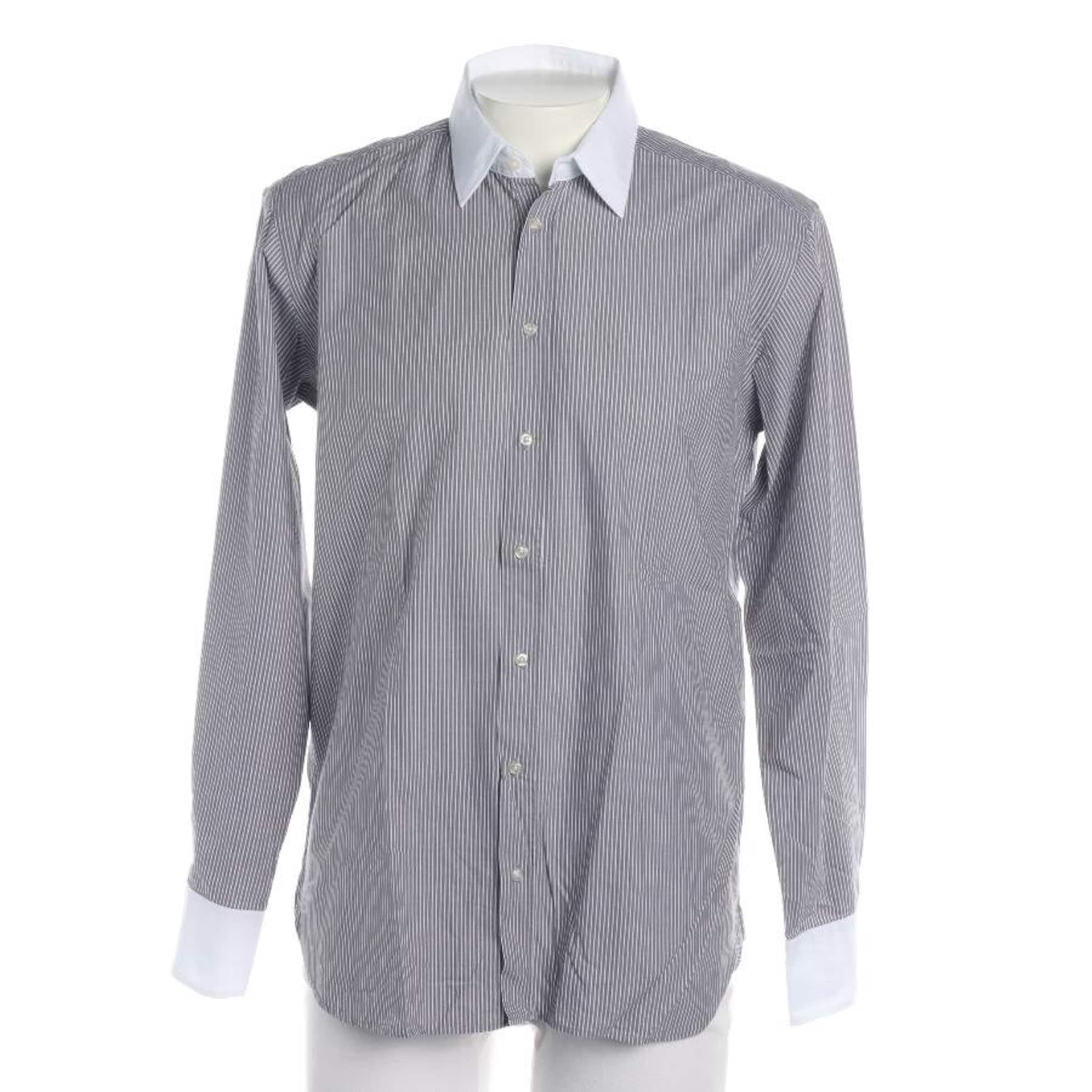 HECHTER PARIS Button Up Shirt in M in Grey: front