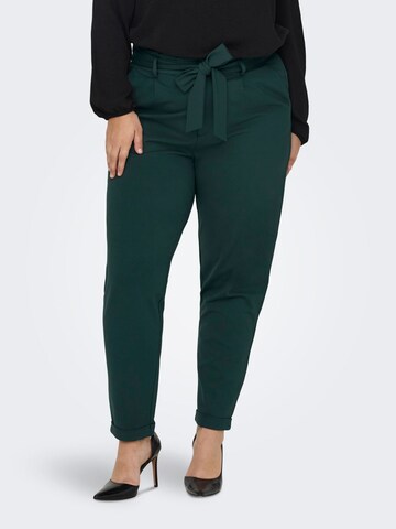 ONLY Carmakoma Regular Pleat-Front Pants in Green: front