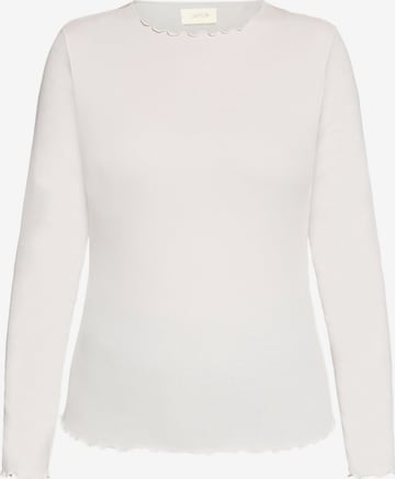 Cartoon Langarm-Shirt mit Kragen in Weiß: Vorderseite
