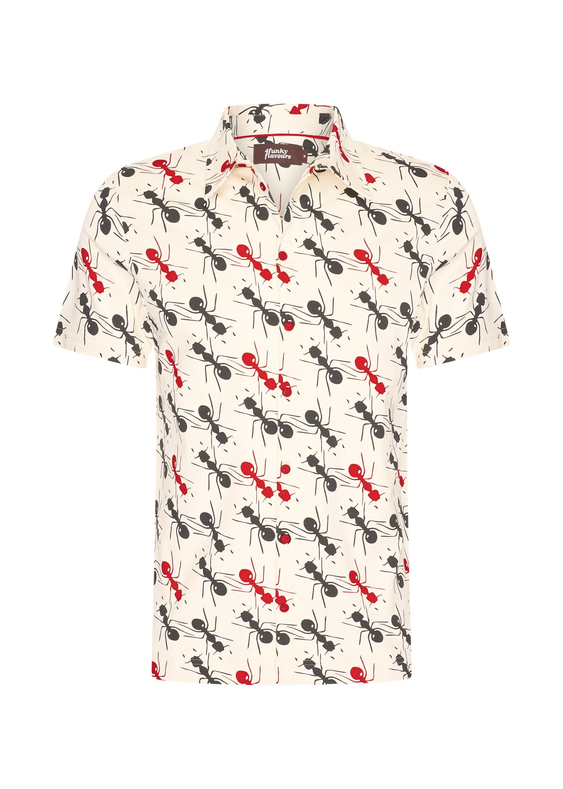 4funkyflavours Regular fit Button Up Shirt 'Empire Ants' in White: front