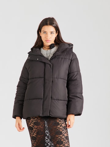 Monki Winter Jacket in Black: front