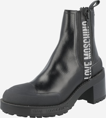 Love Moschino Chelsea Boots 'BIKER' in Black: front