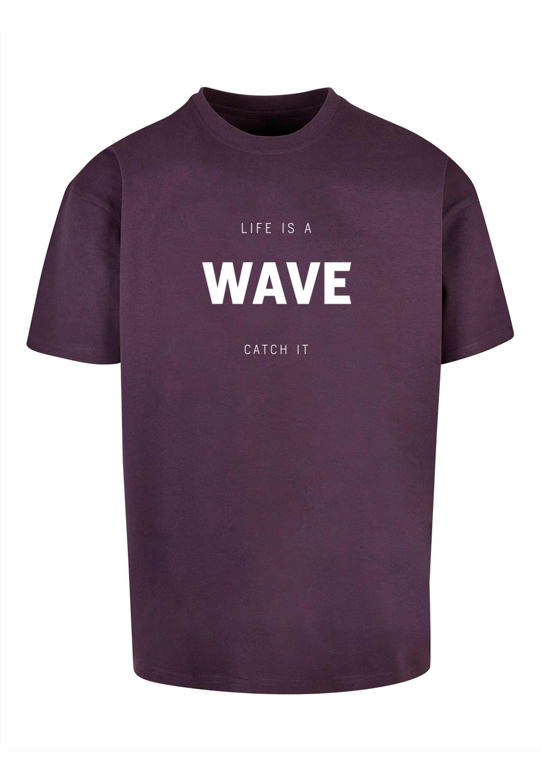 Merchcode Shirt 'Summer - Life Is A Wave' in Purple: front