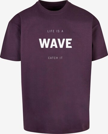 Merchcode Shirt 'Summer - Life Is A Wave' in Purple: front