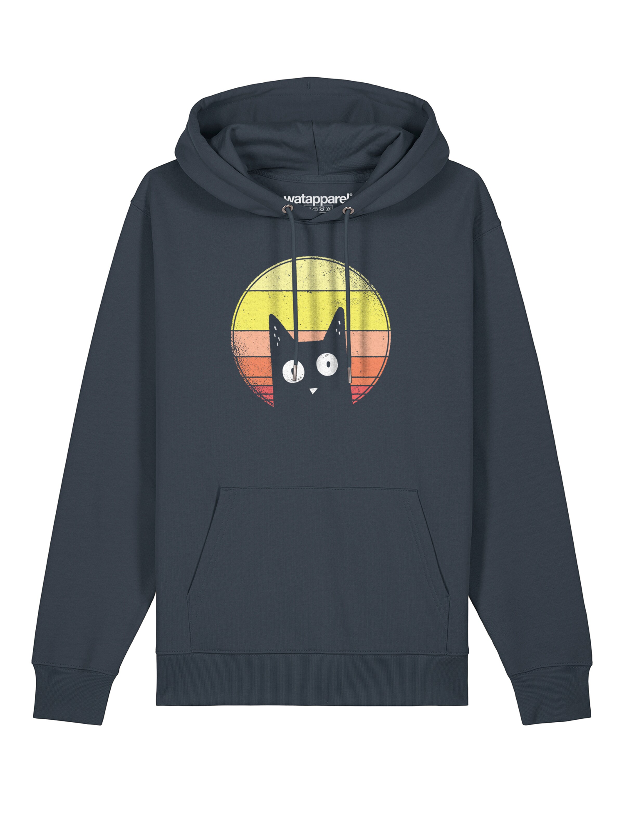 Sweat-shirt 'Sunset Cat' Watapparel en gris : devant