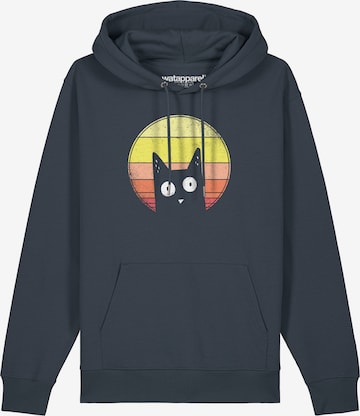 Watapparel Sweatshirt 'Sunset Cat' in Grau: Vorderseite