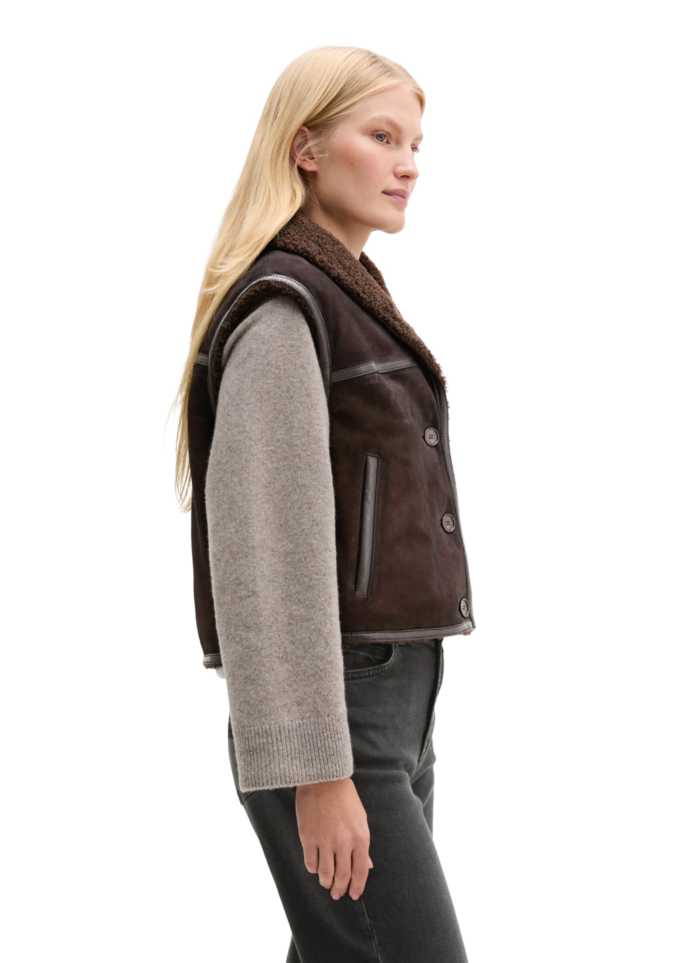 Marc O'Polo Bodywarmer in Bruin: zijkant