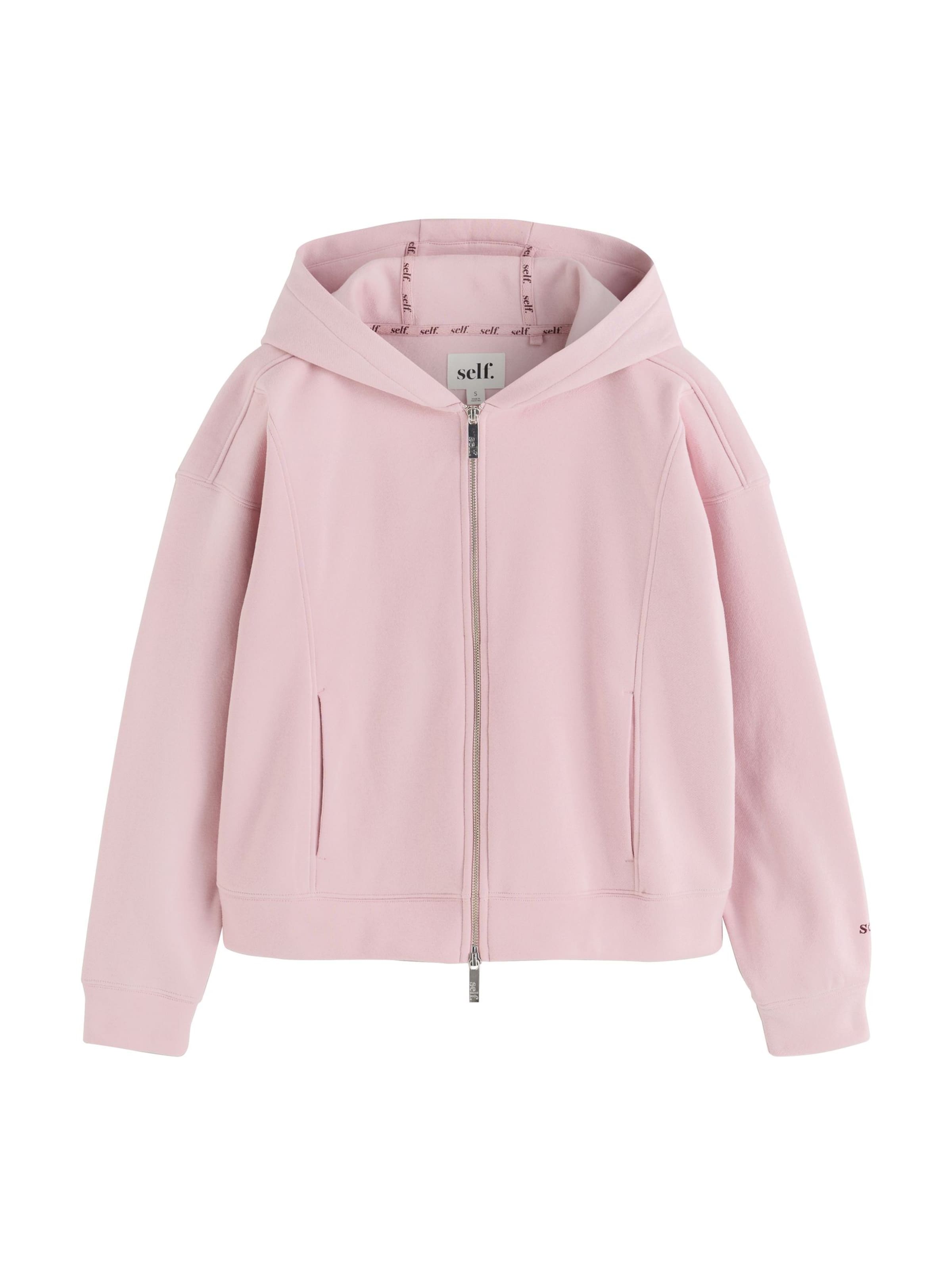 self. Zip-Up Hoodie in Pink: front
