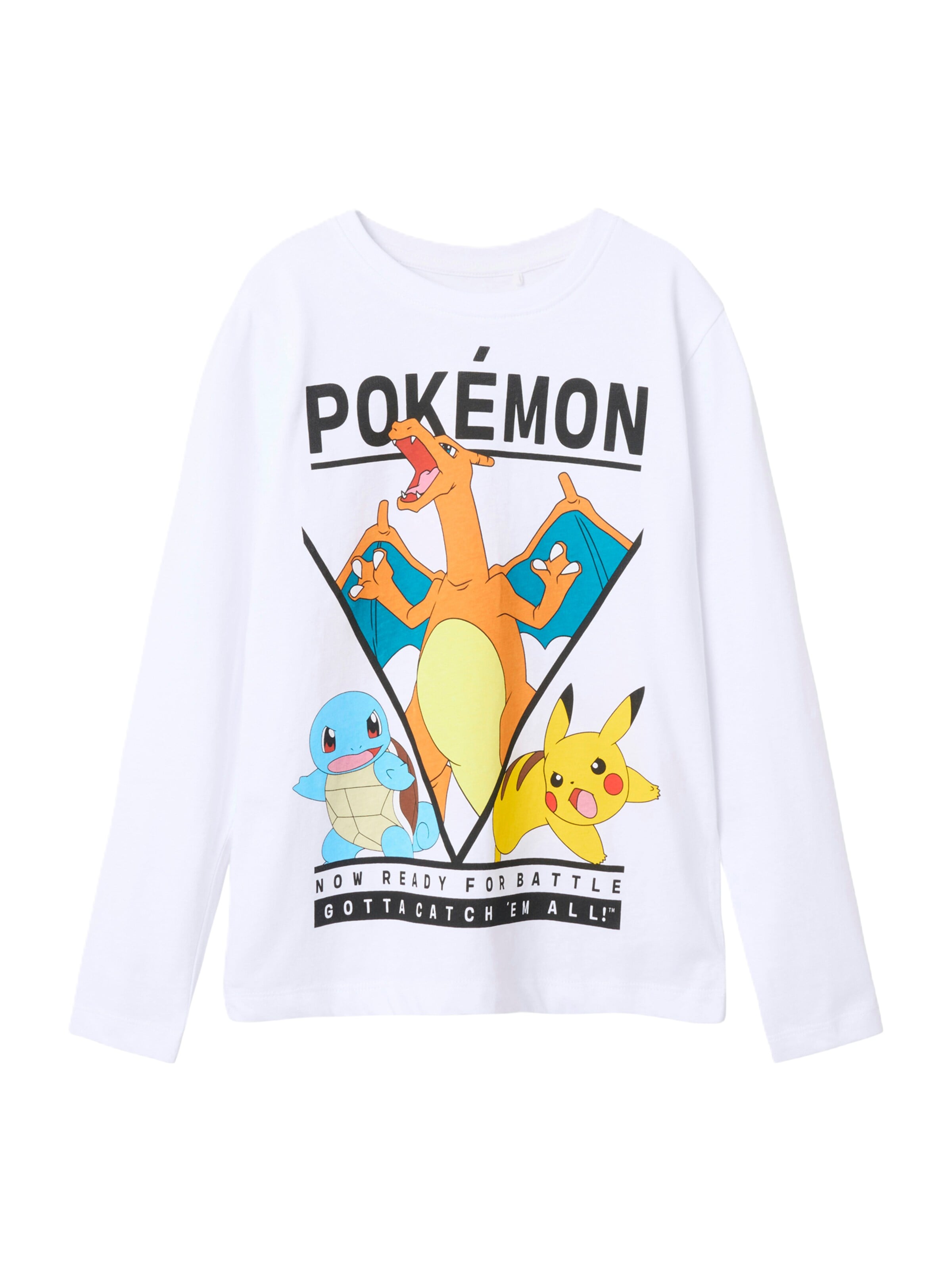 NAME IT Shirt 'NKMAst Pokemon' in Wit: voorkant